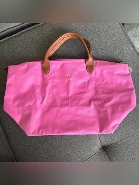 Longchamp Le Pilage Large Pink Top-Handle Tote Bag